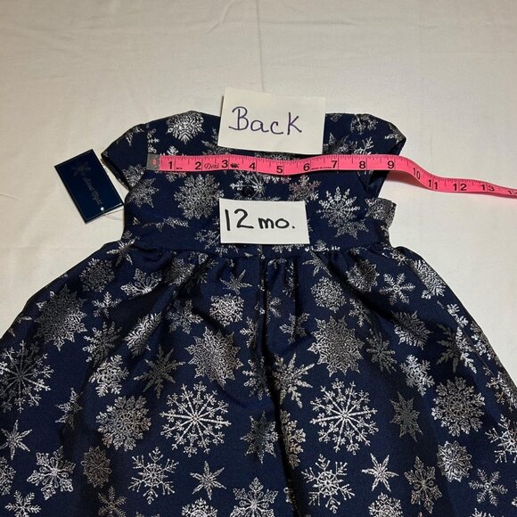 Gymboree Girls Blue Silver Snowflake Short Cap Sleeves Dress NWT Silent Night - Picture 9 of 13